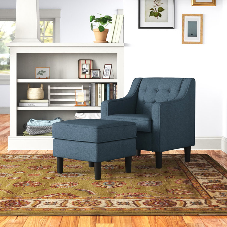Andover Mills™ Ashcraft Wide Tufted Armchair and Ottoman & Reviews